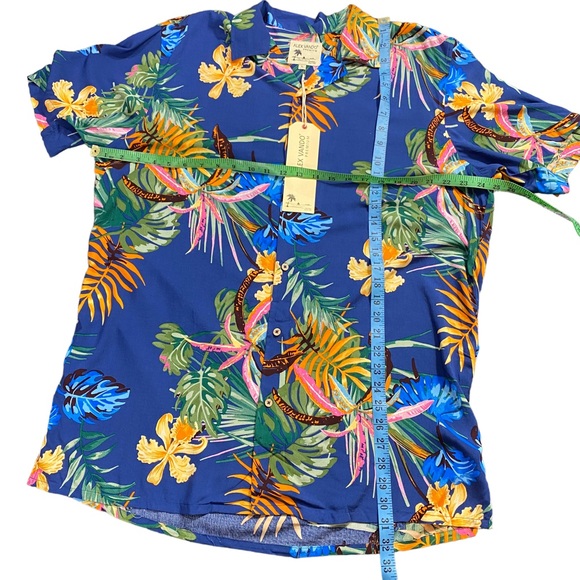 Alex Vando Premium Size L Mens Hawaiian Beach Shirt Floral Summer Resort New - Picture 13 of 14
